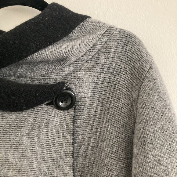 Betty Betty Wool Blend Gray Sweater Poncho Minimalist Church Office Large - Picture 3 of 10